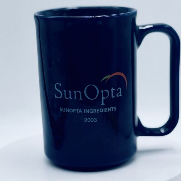 Sunoptics Surgical Coffee Mug Cup Ceramic Cobalt Blue White Advertising Decal - Picture 3 of 9